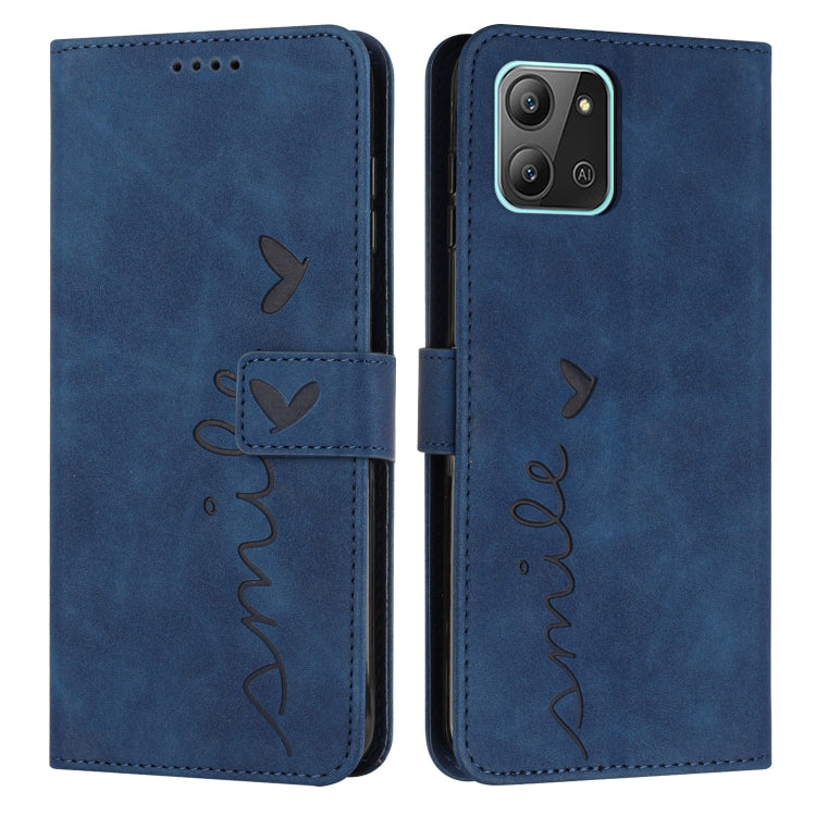 For Infinix Hot 11 2022 Skin Feel Heart Pattern Leather Phone Case