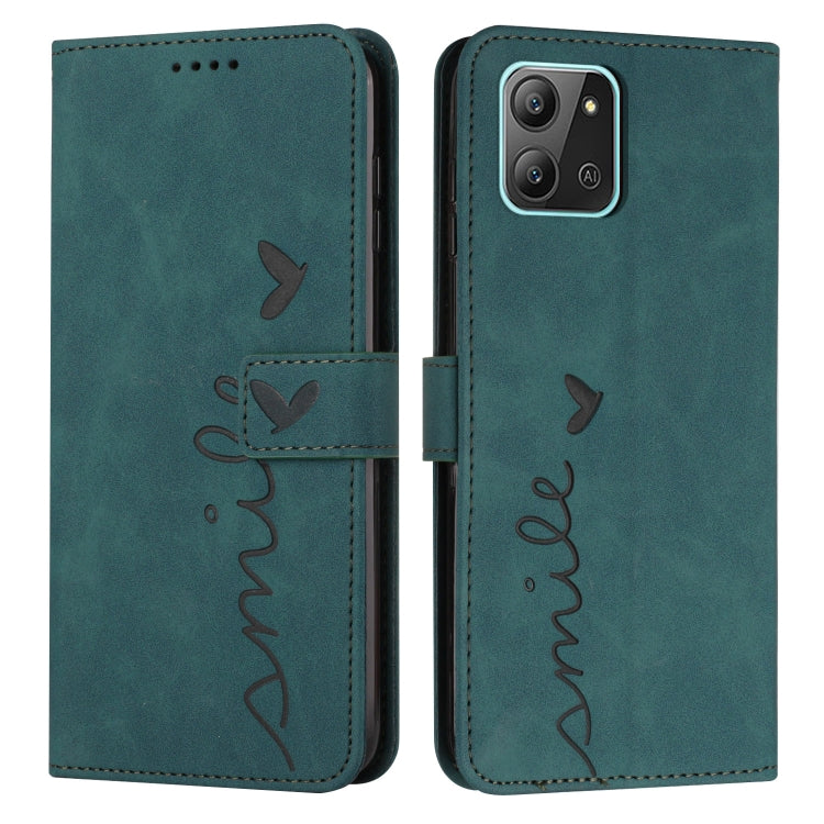 For Infinix Hot 11 2022 Skin Feel Heart Pattern Leather Phone Case