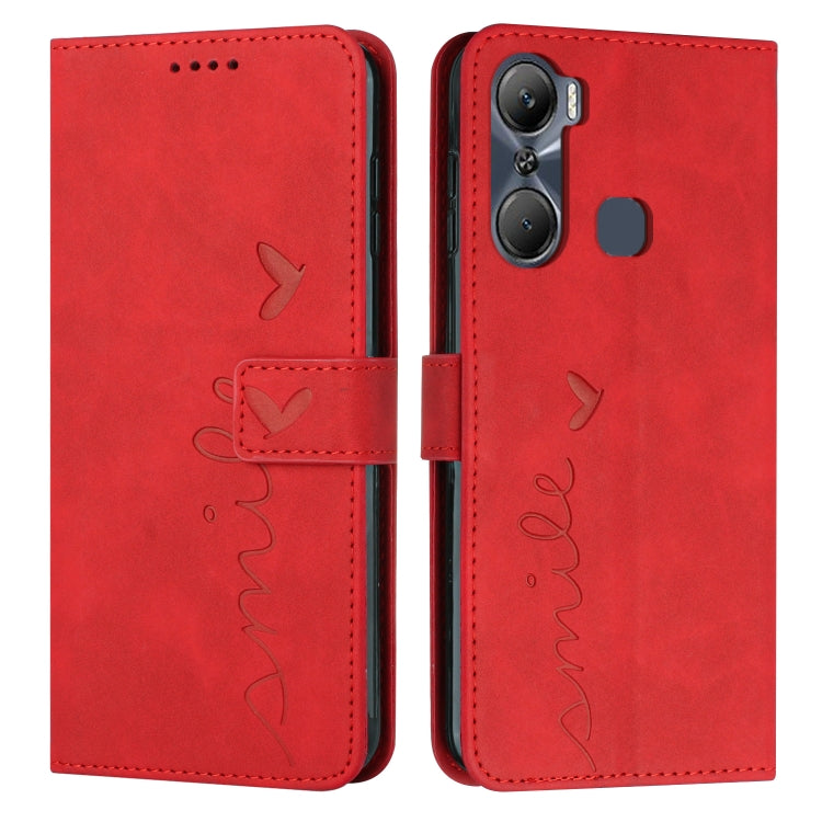 For Infinix Hot 12 Pro Skin Feel Heart Pattern Leather Phone Case