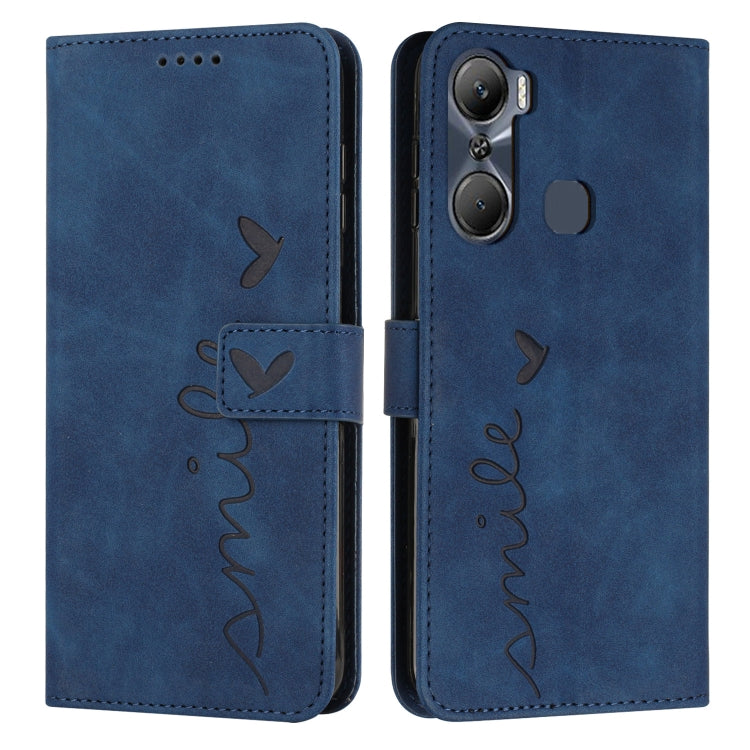 For Infinix Hot 12 Pro Skin Feel Heart Pattern Leather Phone Case