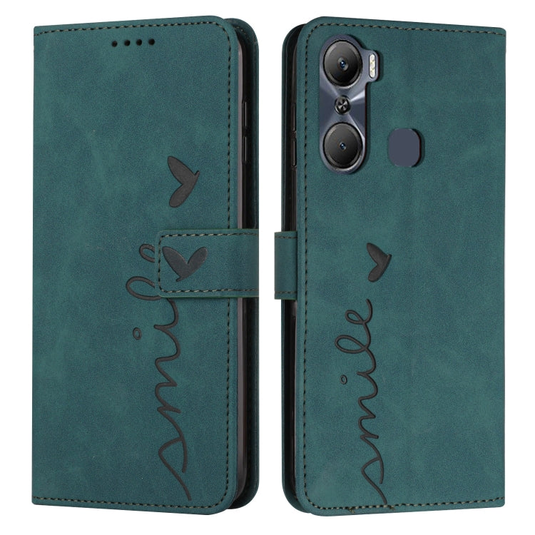 For Infinix Hot 12 Pro Skin Feel Heart Pattern Leather Phone Case