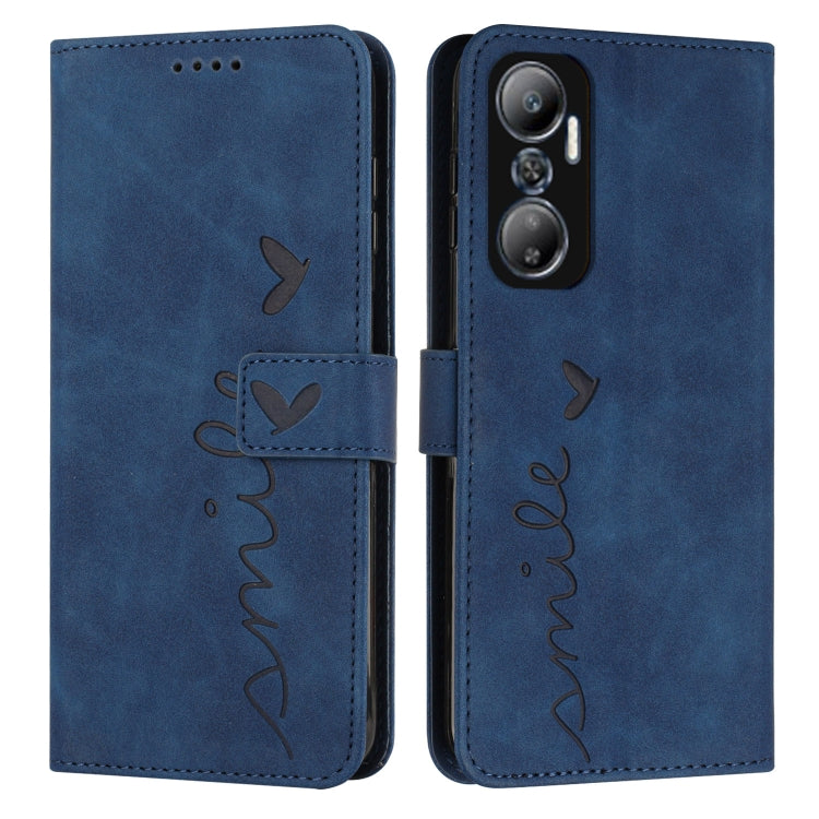 For Infinix Hot 20 4G Skin Feel Heart Pattern Leather Phone Case