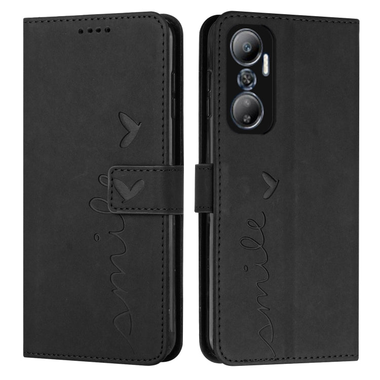 For Infinix Hot 20 4G Skin Feel Heart Pattern Leather Phone Case