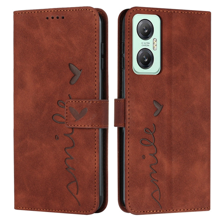 For Infinix Hot 20 5G Skin Feel Heart Pattern Leather Phone Case