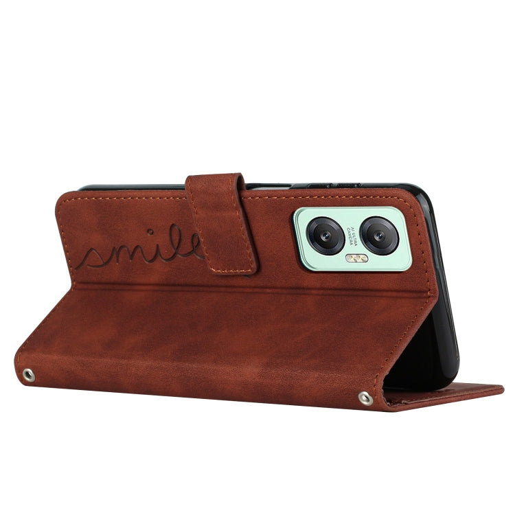 For Infinix Hot 20 5G Skin Feel Heart Pattern Leather Phone Case