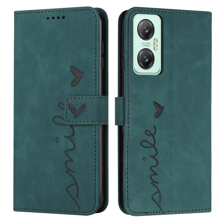 For Infinix Hot 20 5G Skin Feel Heart Pattern Leather Phone Case