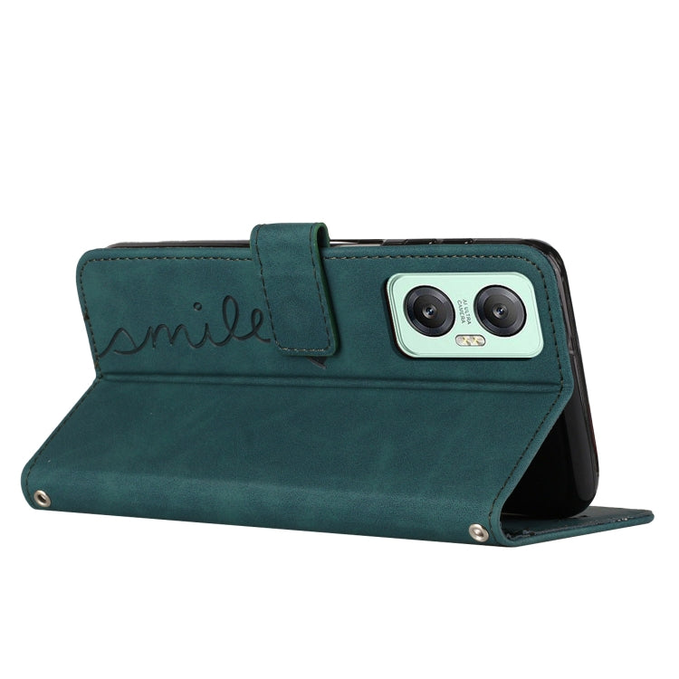 For Infinix Hot 20 5G Skin Feel Heart Pattern Leather Phone Case