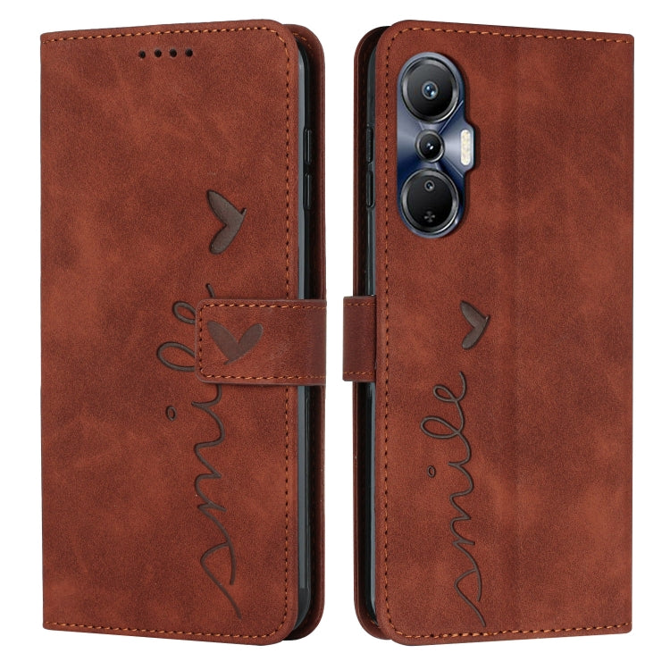 For Infinix Hot 20S Skin Feel Heart Pattern Leather Phone Case
