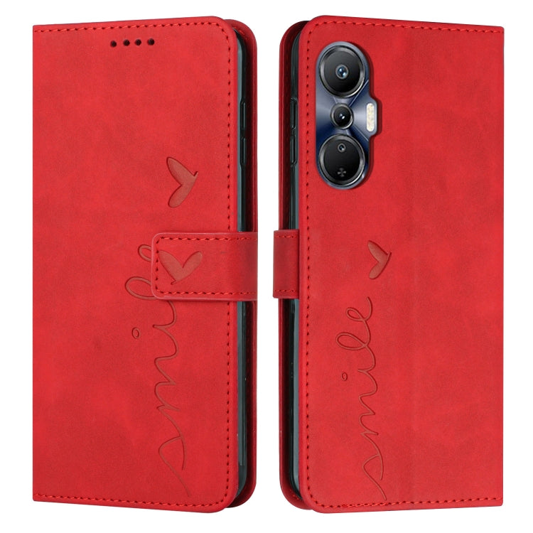 For Infinix Hot 20S Skin Feel Heart Pattern Leather Phone Case