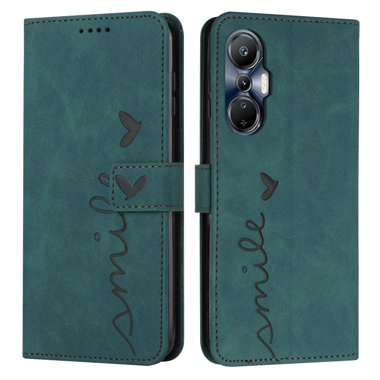 For Infinix Hot 20S Skin Feel Heart Pattern Leather Phone Case