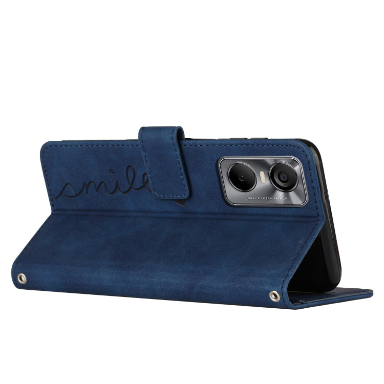 For Tecno Pop 6 Pro Skin Feel Heart Pattern Leather Phone Case