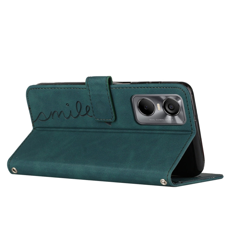 For Tecno Pop 6 Pro Skin Feel Heart Pattern Leather Phone Case
