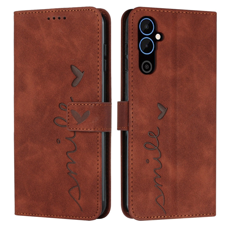 For Tecno Pova Neo 2 Skin Feel Heart Pattern Leather Phone Case
