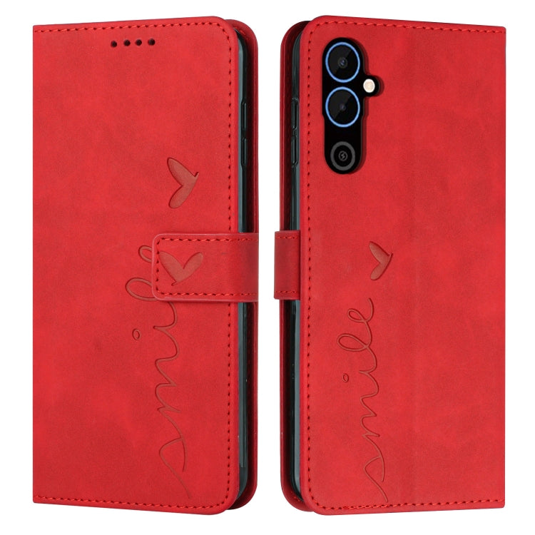 For Tecno Pova Neo 2 Skin Feel Heart Pattern Leather Phone Case