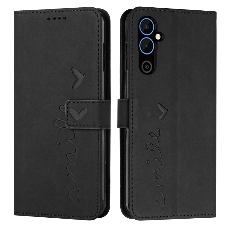 For Tecno Pova Neo 2 Skin Feel Heart Pattern Leather Phone Case