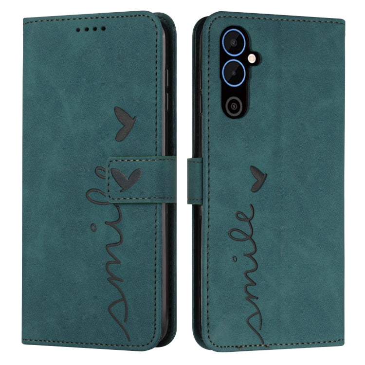For Tecno Pova Neo 2 Skin Feel Heart Pattern Leather Phone Case
