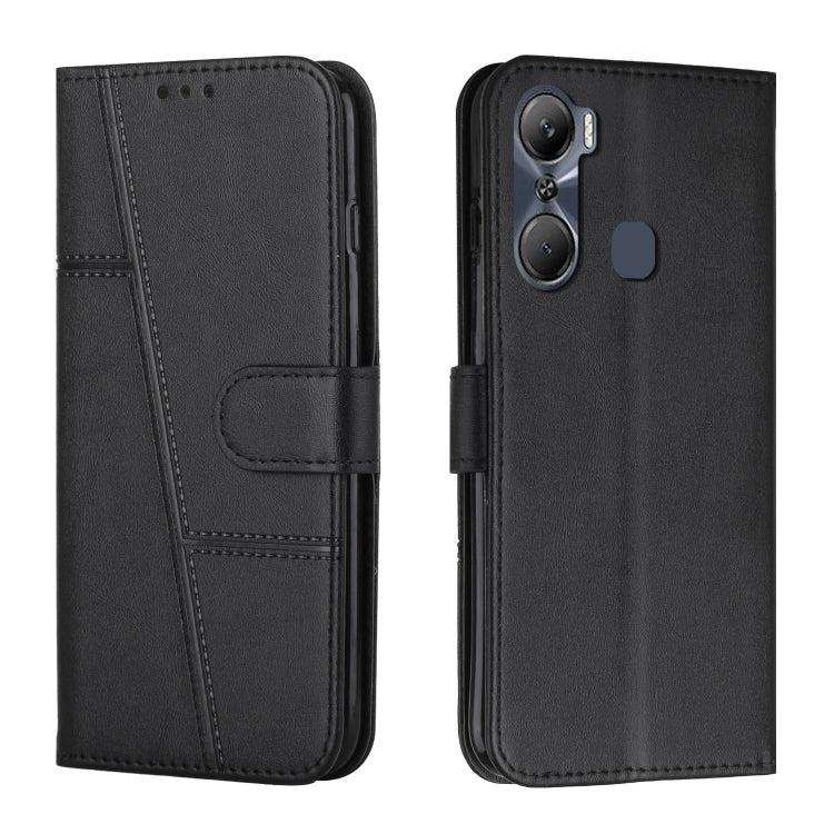 For Infinix Hot 12 Pro Stitching Calf Texture Buckle Leather Phone Case