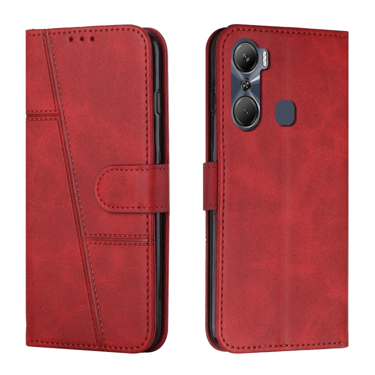 For Infinix Hot 12 Pro Stitching Calf Texture Buckle Leather Phone Case