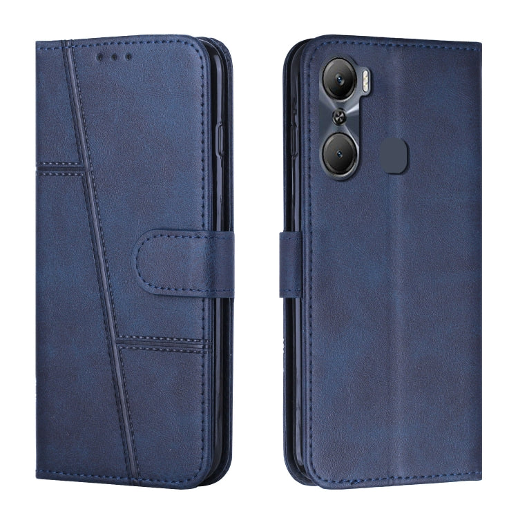 For Infinix Hot 12 Pro Stitching Calf Texture Buckle Leather Phone Case