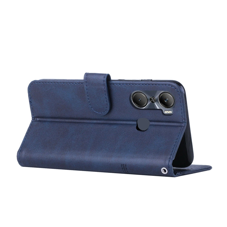 For Infinix Hot 12 Pro Stitching Calf Texture Buckle Leather Phone Case