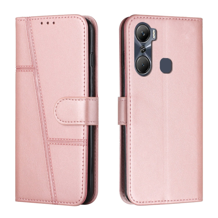 For Infinix Hot 12 Pro Stitching Calf Texture Buckle Leather Phone Case