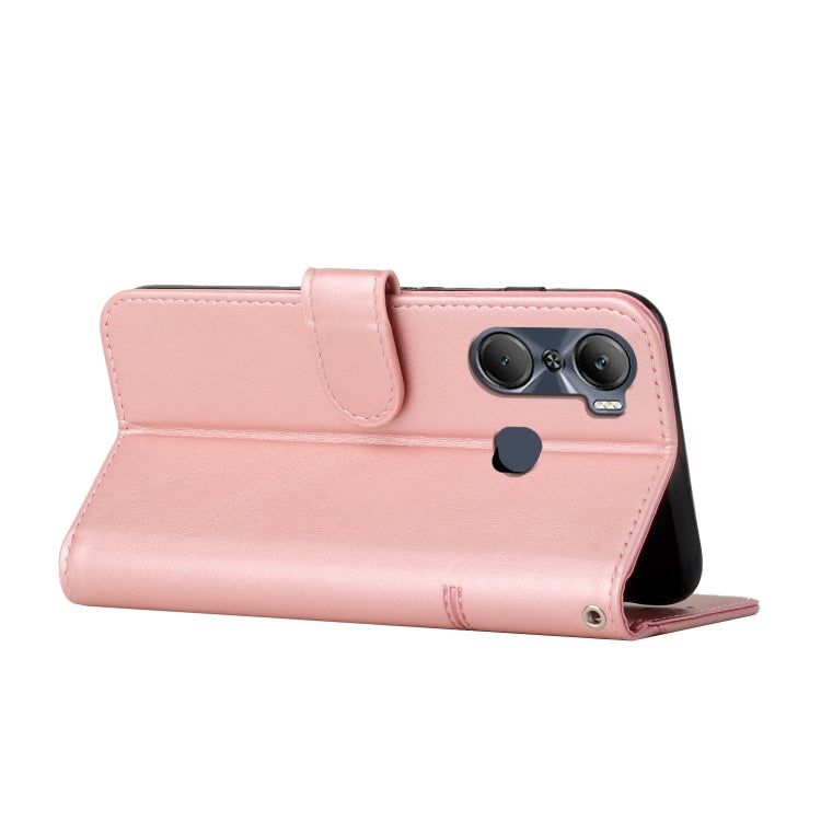 For Infinix Hot 12 Pro Stitching Calf Texture Buckle Leather Phone Case