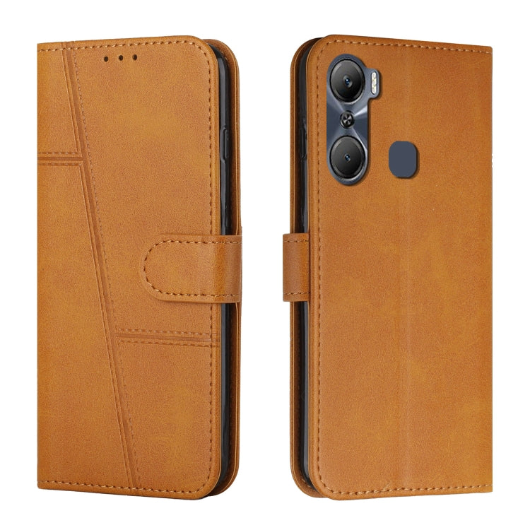 For Infinix Hot 12 Pro Stitching Calf Texture Buckle Leather Phone Case