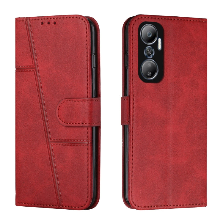 For Infinix Hot 20 4G Stitching Calf Texture Buckle Leather Phone Case