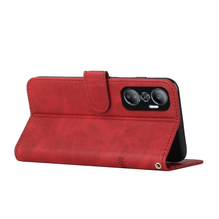 For Infinix Hot 20 4G Stitching Calf Texture Buckle Leather Phone Case