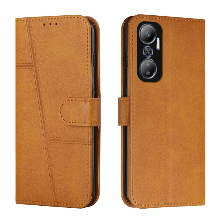 For Infinix Hot 20 4G Stitching Calf Texture Buckle Leather Phone Case