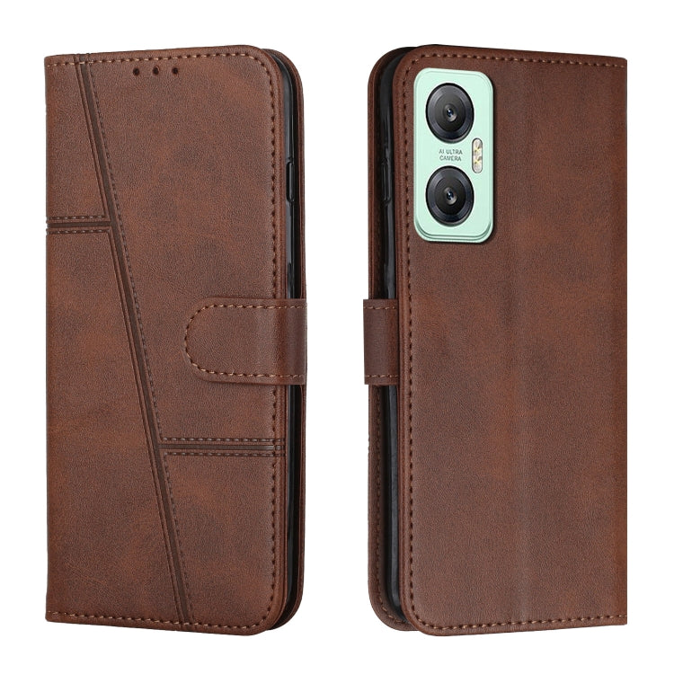 For Infinix Hot 20 5G Stitching Calf Texture Buckle Leather Phone Case