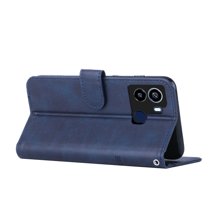 For Tecno Pop 6 Stitching Calf Texture Buckle Leather Phone Case