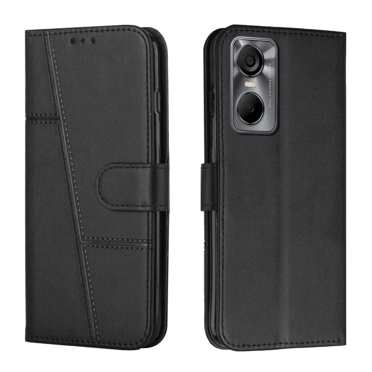 For Tecno Pop 6 Pro Stitching Calf Texture Buckle Leather Phone Case