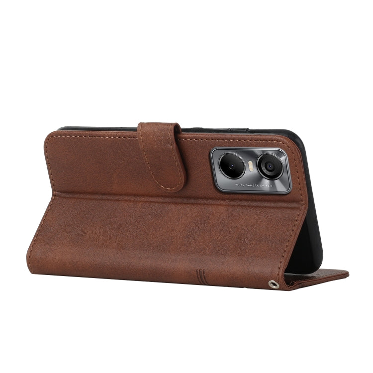 For Tecno Pop 6 Pro Stitching Calf Texture Buckle Leather Phone Case