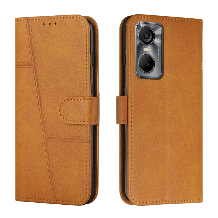 For Tecno Pop 6 Pro Stitching Calf Texture Buckle Leather Phone Case