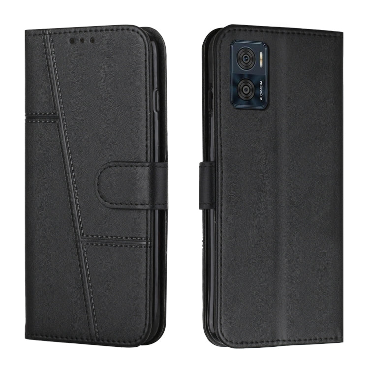 For Motorola Moto E22 / E22i Stitching Calf Texture Buckle Leather Phone Case