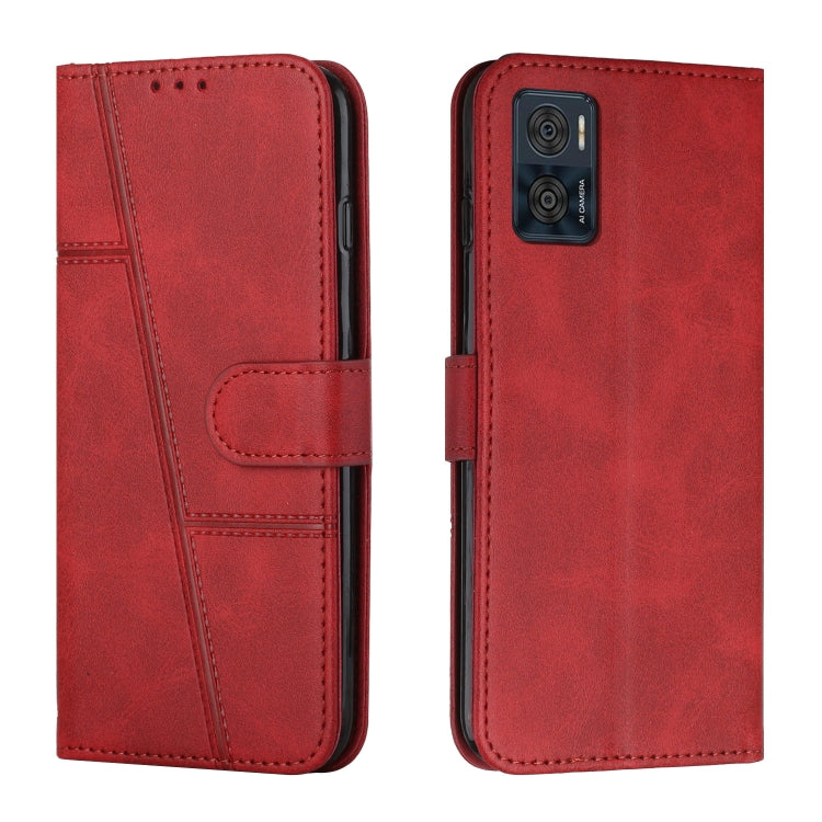 For Motorola Moto E22 / E22i Stitching Calf Texture Buckle Leather Phone Case