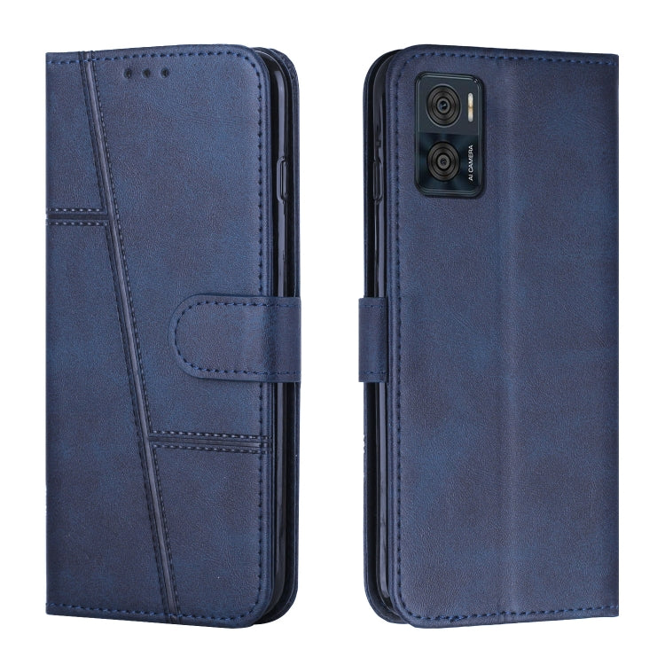 For Motorola Moto E22 / E22i Stitching Calf Texture Buckle Leather Phone Case