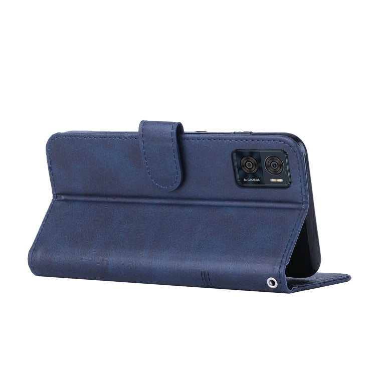 For Motorola Moto E22 / E22i Stitching Calf Texture Buckle Leather Phone Case