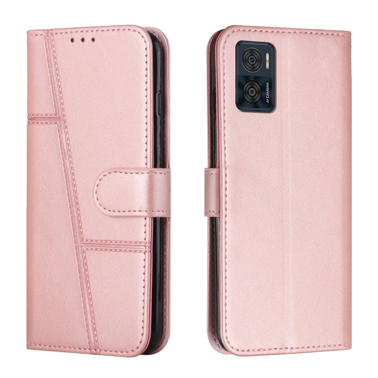 For Motorola Moto E22 / E22i Stitching Calf Texture Buckle Leather Phone Case