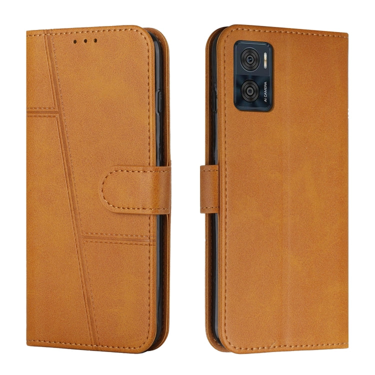 For Motorola Moto E22 / E22i Stitching Calf Texture Buckle Leather Phone Case