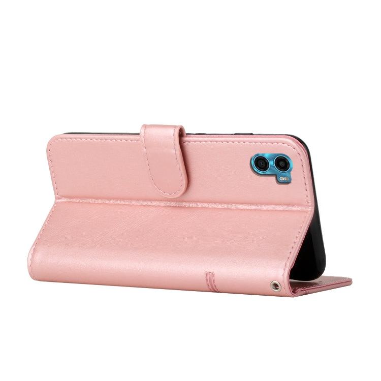 For Motorola Moto E22s 4G Stitching Calf Texture Buckle Leather Phone Case