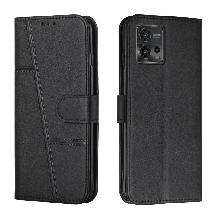 For Motorola Moto G72 Stitching Calf Texture Buckle Leather Phone Case