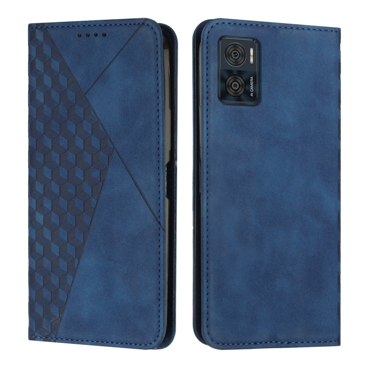 For Motorola Moto E22 / E22i Diamond Pattern Skin Feel Magnetic Leather Phone Case