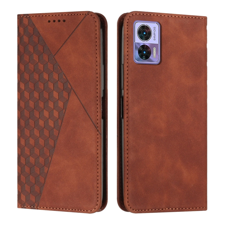 For Motorola Edge 30 Neo / Edge 30 Lite Diamond Pattern Skin Feel Magnetic Leather Phone Case