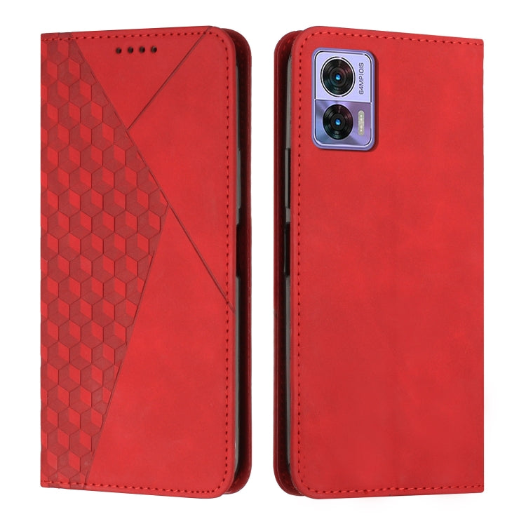 For Motorola Edge 30 Neo / Edge 30 Lite Diamond Pattern Skin Feel Magnetic Leather Phone Case