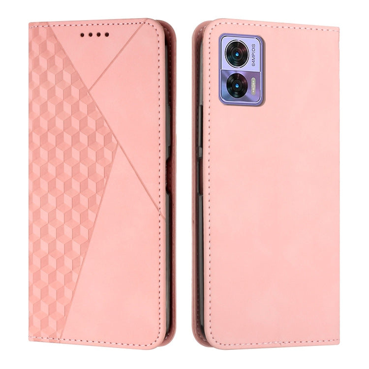 For Motorola Edge 30 Neo / Edge 30 Lite Diamond Pattern Skin Feel Magnetic Leather Phone Case