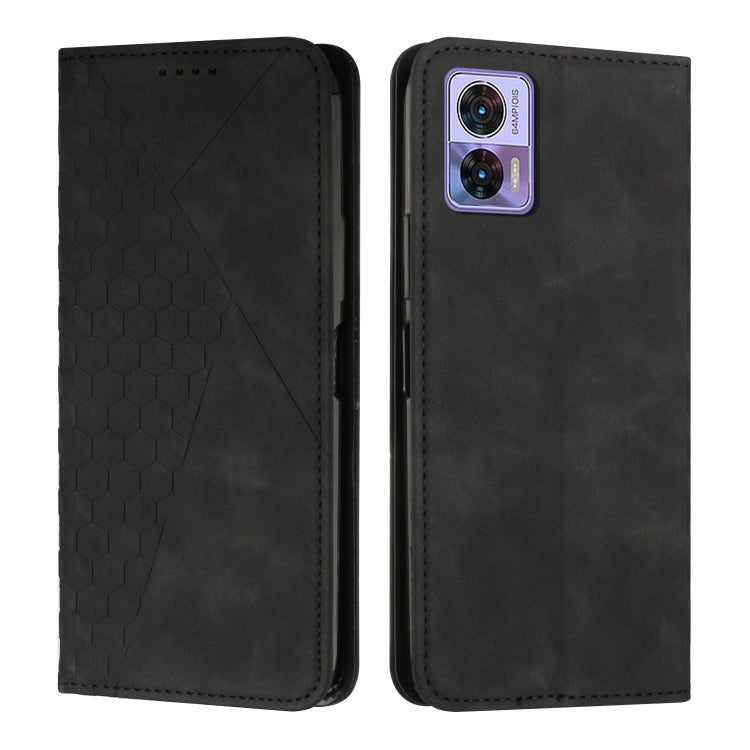 For Motorola Edge 30 Neo / Edge 30 Lite Diamond Pattern Skin Feel Magnetic Leather Phone Case