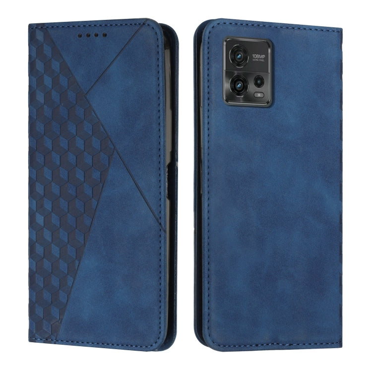 For Motorola Moto G72 Diamond Pattern Skin Feel Magnetic Leather Phone Case
