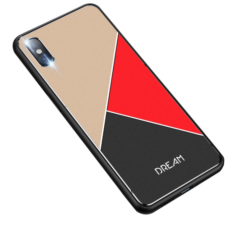 K Pattern TPU frame + aluminum alloy sandblasting technology backplane mobile phone case(Gold)